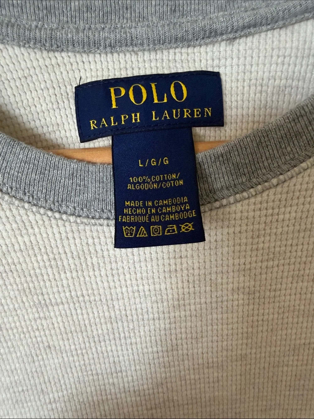 Polo by Ralph Lauren Gray and Light Gray Crewneck Henley